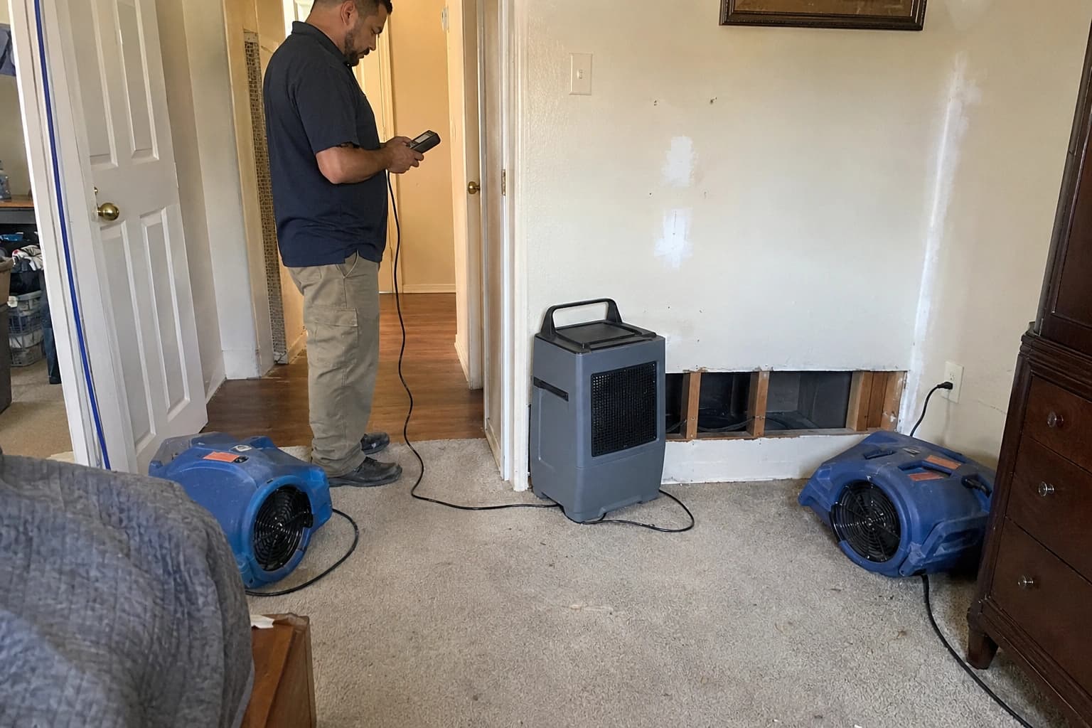 Structural Drying support for a home in Antioch California
